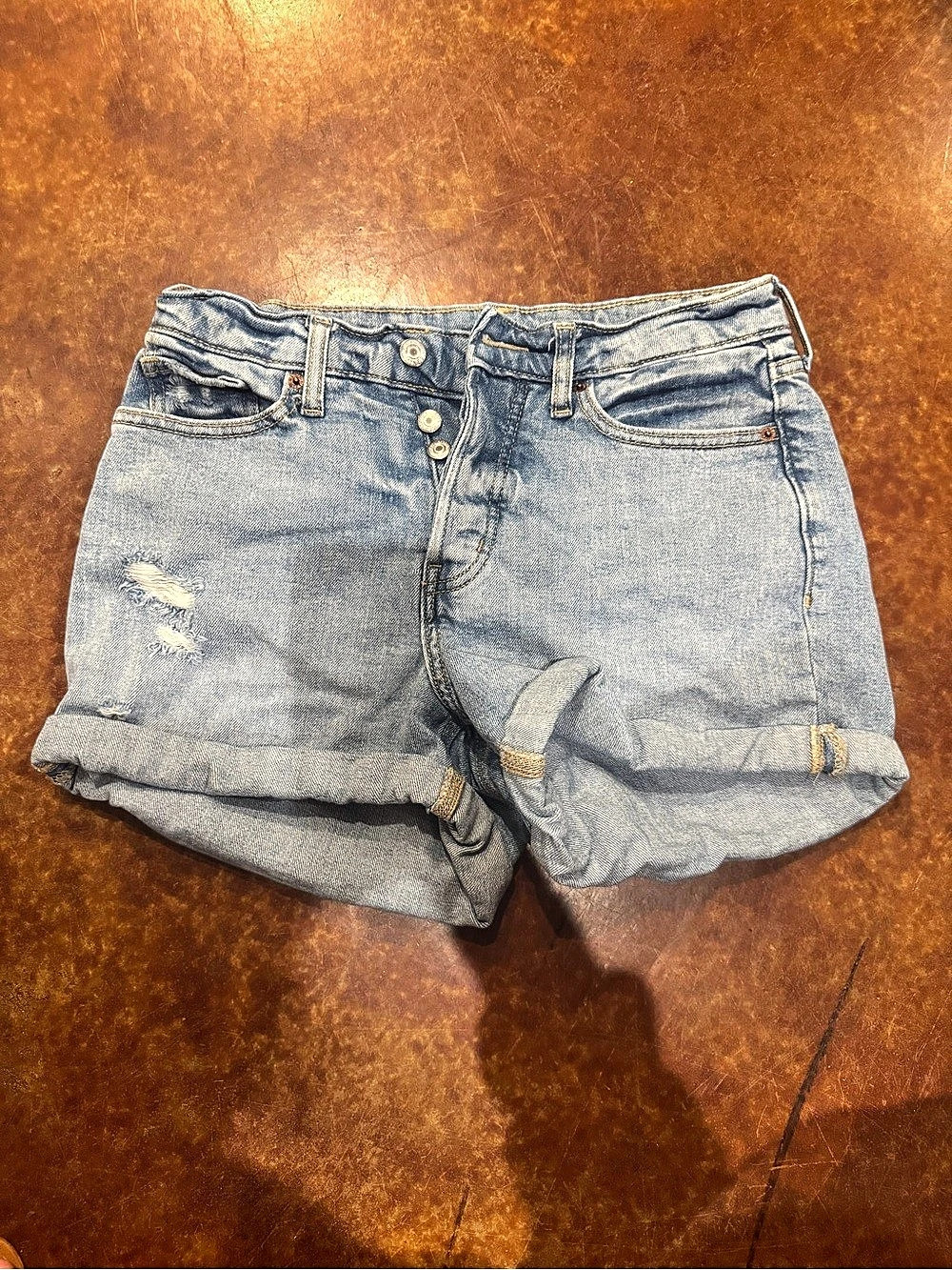 Old Navy High-Waisted O.G. Straight Rolled-Cuff Jean Shorts Jean Shorts Blue